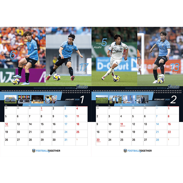 2026年川崎フロンターレオフィシャル壁掛けカレンダー